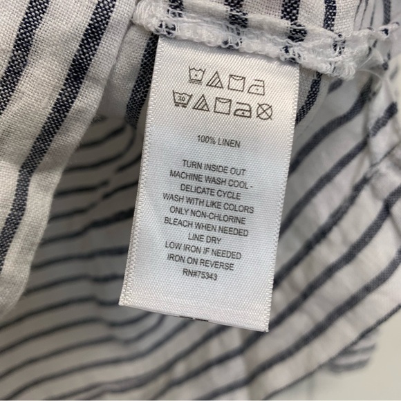 Sigrid Olsen Linen Striped Blouse - Picture 3 of 4